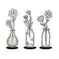 thumbnail image 1 of 3 piezas de flores de metal para decoración de pared, adornos colgantes decorativos de hierro, decoración floral para el hogar, la oficina o el Estilo A, 1 of 8