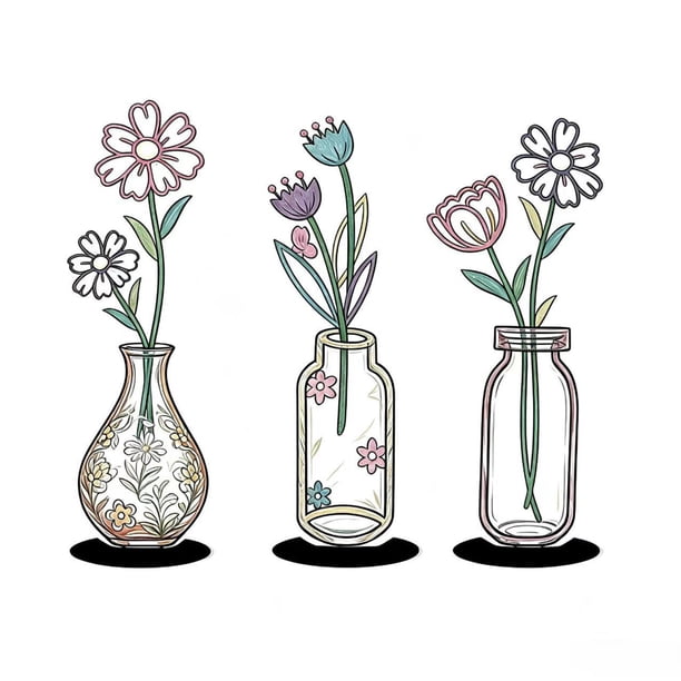3 piezas de flores de metal para decoración de pared, adornos colgantes decorativos de hierro, decoración floral para el hogar, la oficina o el Estilo A