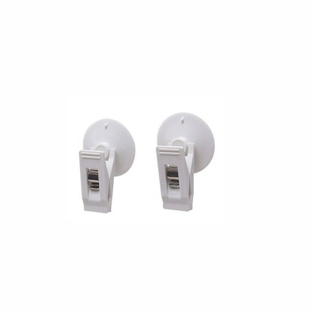 

wendunide home textiles Set Of 2 Car Suction Cups Sunshade Curtains Card Holder Securing Clip White