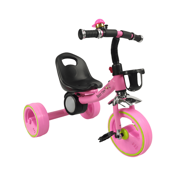 Triciclo The Baby Shop con porta vaso, sonido y luz Rosa -
