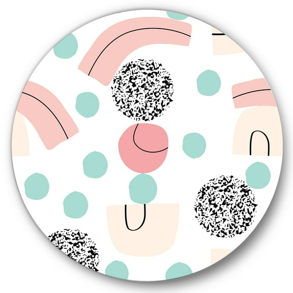 Designart 'Elements and Organic In Pastel Tones' Modern Circle Metal Wall Art 36x36 - Disc of 36