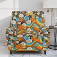 thumbnail image 2 of FOR U DESIGNS Hippie Daisy Pattern Recliner Chair Covers 4-Pieces Breathable Recliner Couch Covers Stretch Slip Cover for Sofas Couches Home Decor Accessories, 2 of 8