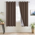 thumbnail image 2 of XWZO Total Blackout Curtains for Bedroom with Tiebacks, 100% Light Block Window Curtain Drape 2 Panels Set, Noise Reducing Privacy Curtain for Living Room, Brown,52 x 63, 2 of 7