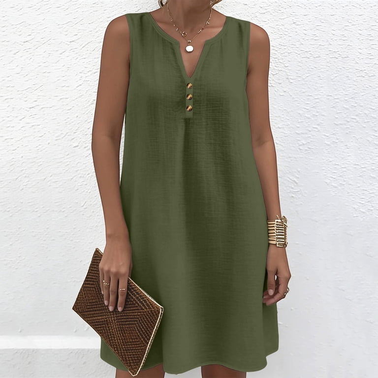 army denim dress Fonda Army Green Denim Dress