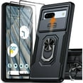 thumbnail image 1 of Tianle for Google Pixel 7a Case with Screen Protector(2Pcs), Pixel Phone [Slide Camera Lens Cover]+[360° Rotatable Metal Kickstand] Military Grade Shockproof Pixel 7A 6.1'' , Black, 1 of 6