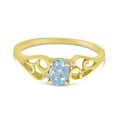 thumbnail image 6 of 10k Yellow Gold Oval Aquamarine And Diamond Ring, 6 of 6