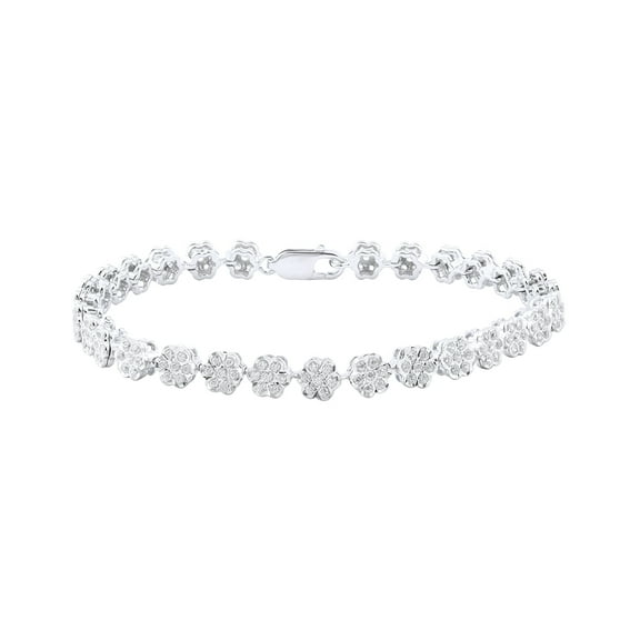1 1/2 Carat Diamond Tennis Bracelet in 925 Sterling Silver (7.5 Inch)
