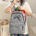thumbnail image 6 of Grid Backpack Heavy Duty, Bowknot Embroidery School Backpack, Durable Student Bookbag for Elementary Primary Middle School, Black, 6 of 7