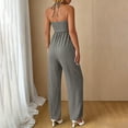 thumbnail image 5 of MLCDZ Women's Plus Size Backless Halter Jumpsuit Deep V Neck Sleeveless wide leg Loose Long Pants Summer Romper with Pockets, 5 of 7