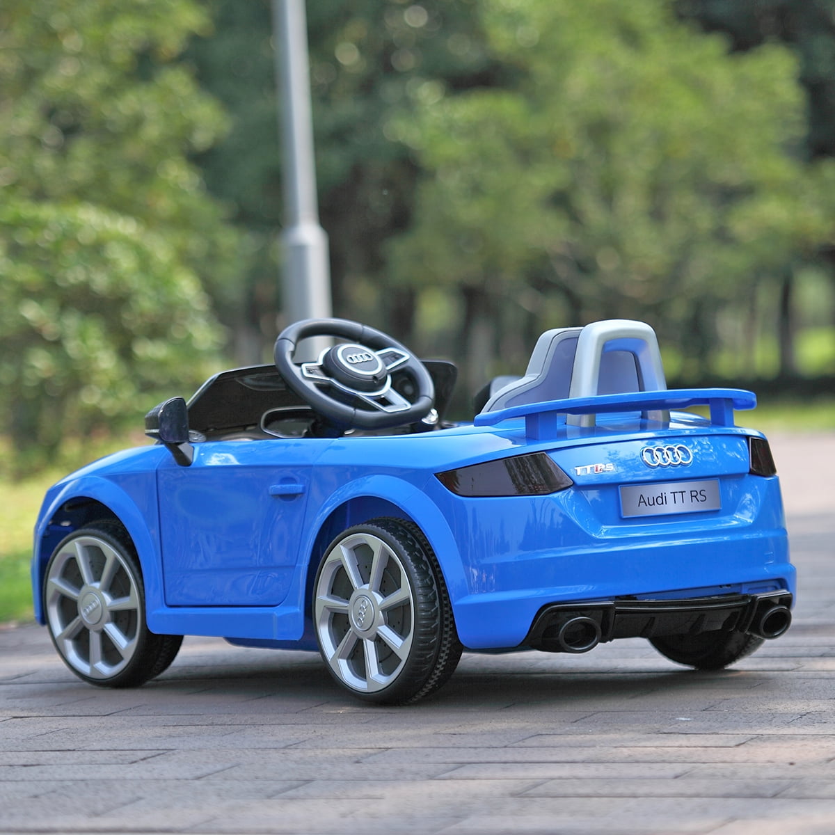 JAXPETY Audi TT 12V Electric Kids Ride On Car Licensed MP3 LED Lights RC Remote Control Blue
