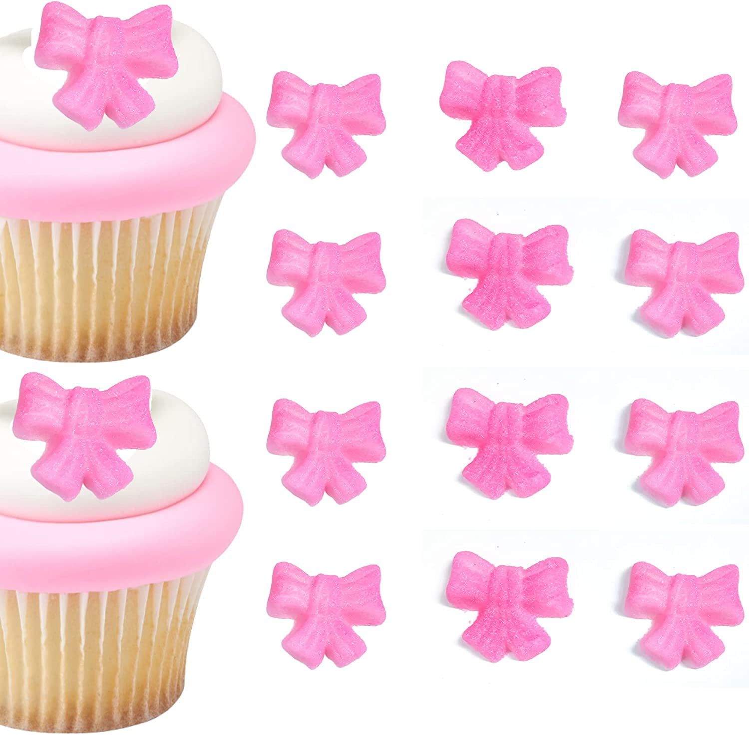Set 3 Cupcake Hear ornament Wedding Small boxed gift Teachers Decor Cake Pink 