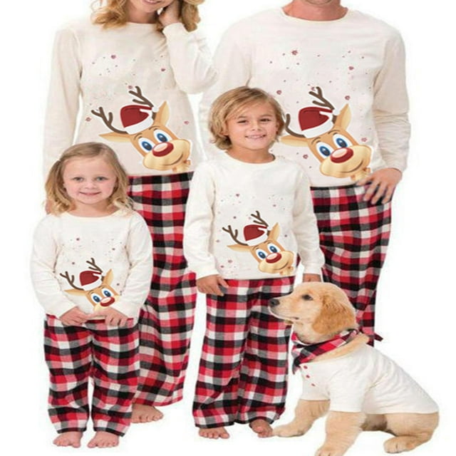 MesaSe Noël Famille Correspondant Jamies Pjs Ensembles Vacances Pyjamas Ensemble Enfants-4t
