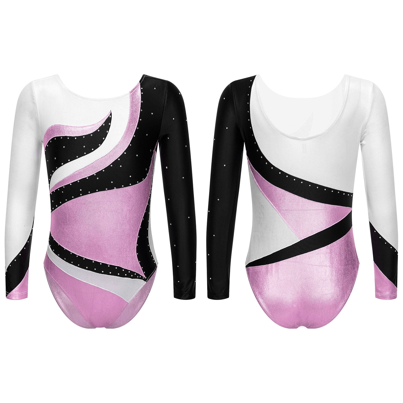DPOIS Girls Long Sleeve Gymnastics Leotard Dance Biketards Unitard
