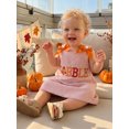 thumbnail image 6 of RUINIXCW Toddler Baby Girl Thanksgiving Tank Dress Outfit Infant Baby Girls Fall Winter Clothes Turkey Rolls Embroidery Sleeveless Striped Dress Overalls, 6 of 7