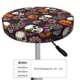 thumbnail image 4 of Kdxio Halloween With Skull Print Elastic Bar Stool Cover Personalized Washable Stool Cover for Barbershop Home Bar Kitchen-12 inch, 4 of 7