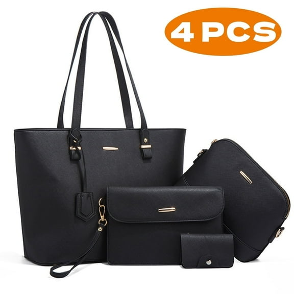 Tote Bag for Women - Shoulder Bags, Handbags for Shopping, Travel, Banquets and Trips, 4-Piece Set
