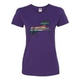 thumbnail image 2 of Plaid Paisley Retro Vintage Wild Horse Animal Lover Womens Graphic T-Shirt, Purple, X-Large, 2 of 4
