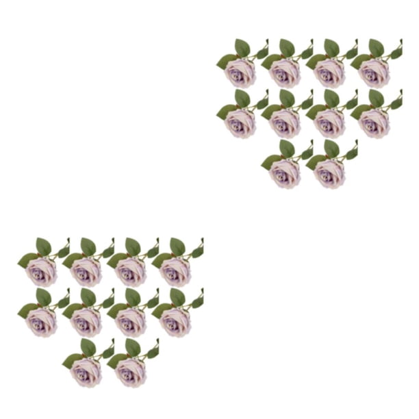 Ramo de flores artificiales Inteprter de plástico 10 piezas Núcleo morado 2Conjunto