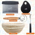 thumbnail image 5 of Artisan Sourdough Bread Baking Kit Gift Set | 9" Banneton Bread Proofing Basket | Dough Whisk | Bread Scoring Lame | Dough Scraper | Dough Cutter, 5 of 5