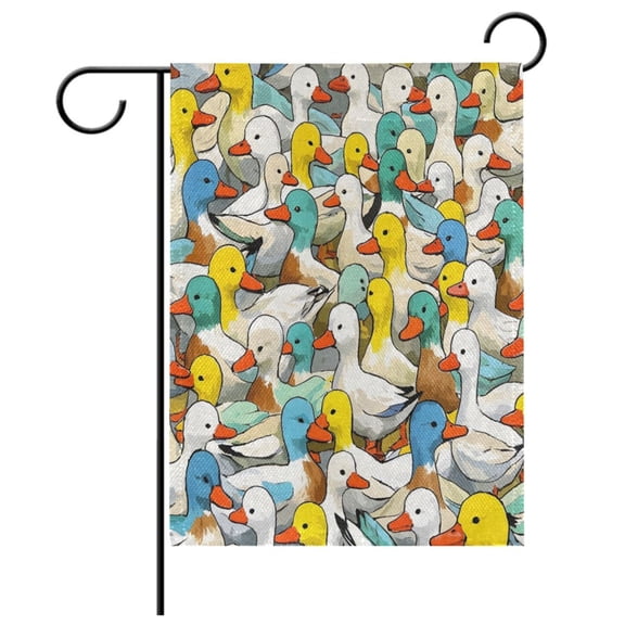 Ryvnso Cute Ducks Pattern Garden Flag 12x18 Inch Double Sided Seasonal Yard Decoration