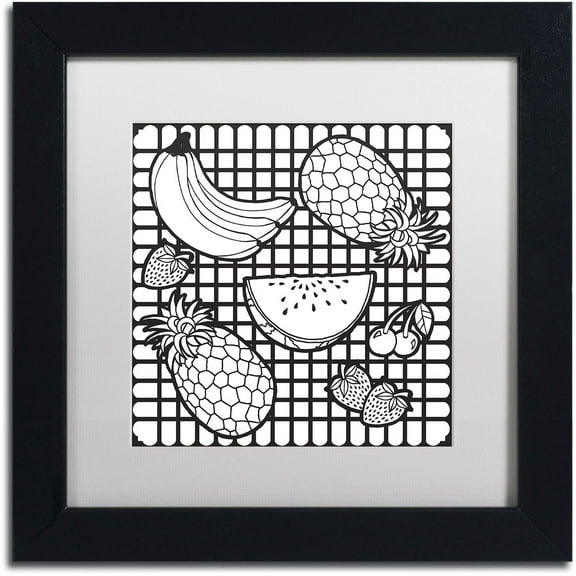 Trademark Fine Art "Fruit" Canvas Art by Hello Angel, White Matte, Black Frame