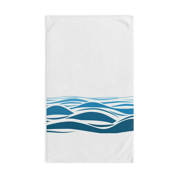 Ocean Wave Hand Towel, Nautical Bathroom Towel, Decorative Hand Towels