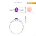 thumbnail image 4 of ANGARA Natural Tapered Shank Amethyst Solitaire Ring with Diamond Accents in 14K White Gold for Women (Size-6x4mm) | February Birthstone, Anniversary, Jewelry Gift for Women | Natural Amethyst Ring, 4 of 8
