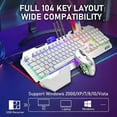 thumbnail image 4 of Wireless Gaming Keyboard and Mouse,RGB Backlit Rechargeable Keyboard Mouse with 5000mAh Battery Metal Panel,Removable Hand Rest Mechanical Feel Keyboard and 7 Color Gaming Mute Mouse for PC Gamers, 4 of 8