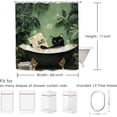 thumbnail image 5 of Funny Cat Bathroom Shower Curtain 66x72inch Animal Hilarious Vintage Tropical Plant Leaves Polyester Fabric 12 Plastic Hooks Waterproof Decor, 5 of 6