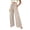 0_ White, variant on Womens Wide Leg Pants, Drawstring Waist with Adjustable Hem, Textured Woven Fabric for Daily Fashion Casual Styling White S