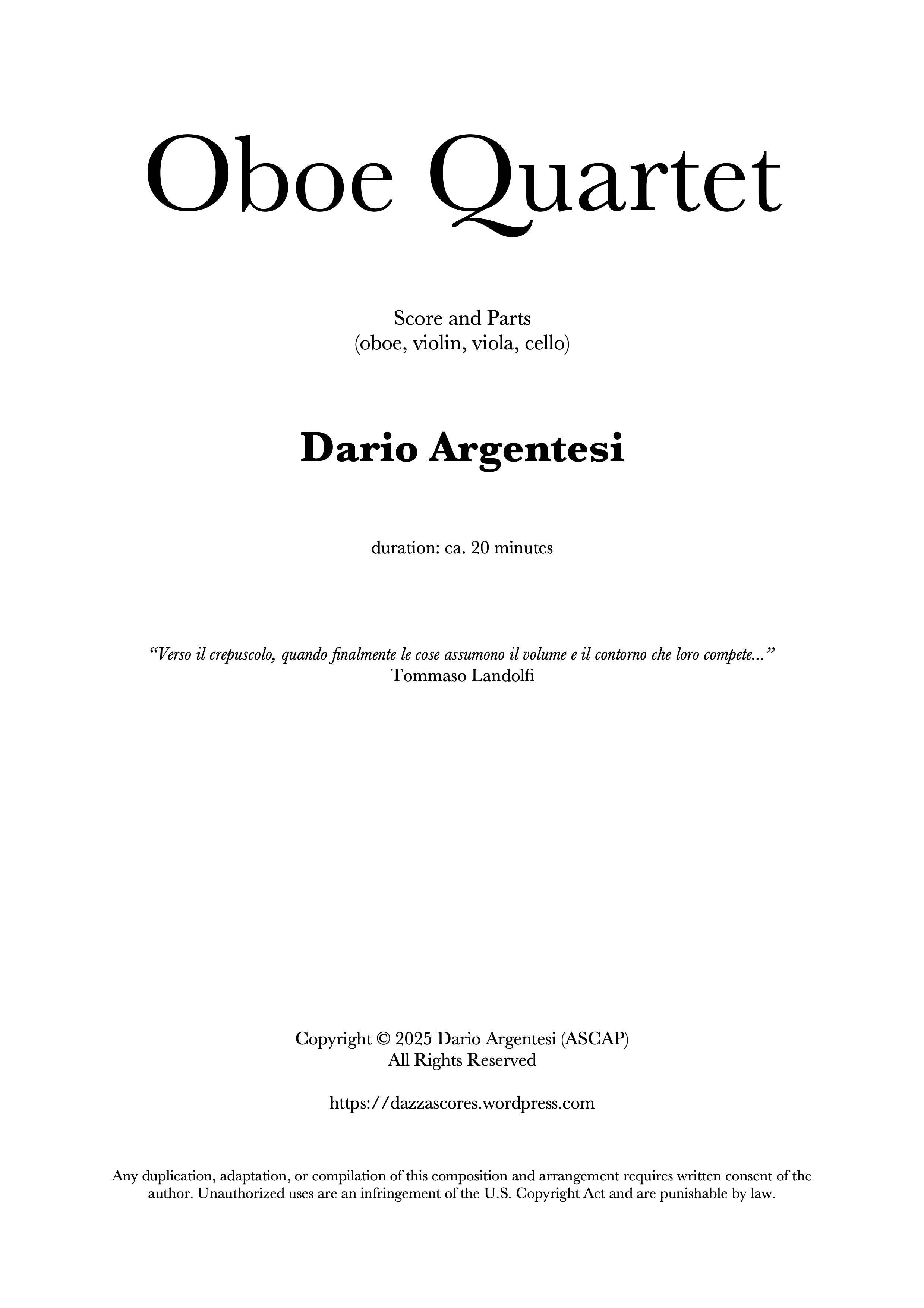 Oboe Quartet