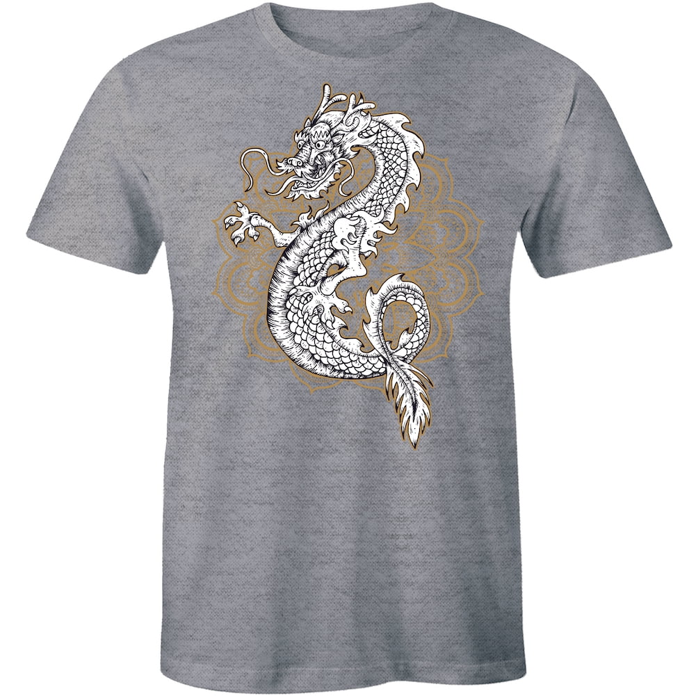 Rock Chang print T-shirt 100% cotton HD Chinese dragon skull  flames bike tattoo 