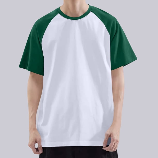 pstuiky camisetas de hombre, Camiseta informal de manga corta con cuello redondo y solapa de color liso para hombre camisas casuales para hombre m