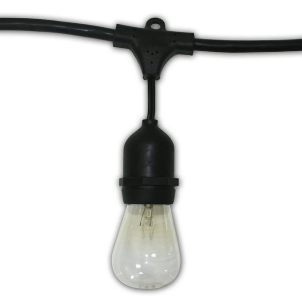 Suspended Commercial Grade 48ft 24 Lights 2ft Apart Lights W Clear Bulbs 14 Gauge Ul Walmart Com Walmart Com