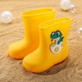 thumbnail image 2 of REDARER Kids' Cartoon Print Rain Boots - Elastic , Textured Non- Soles for School & Play - Rain Boots Kids,Color:1 Yellow Size:7-8 Years, 2 of 6