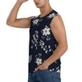 thumbnail image 3 of Kdxio Retro Flower for Men's Muscle T-shirt,Sleeveless for Workout Running Athletic Gym Lounge Casual, 3 of 7