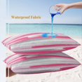 thumbnail image 4 of Lumbar Pillow Covers 20x12 Inch Set of 2, Pink Gray Stripes Waterproof Outdoor Pillow Covers, Watercolor Modern Abstract Minimalist Decorative Cushion Pillowcases for Couch, Sofa, Bed, Garden, Patio, 4 of 9