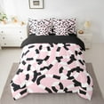 thumbnail image 2 of jejeloiu Modern Geometric Geometric Bedding Comforter Set 7pcs,Minimalist Stripes Lines Queen Bedding Sets,Pink Black White Queen Sheet Sets For Teens,Luxury Bedroom Decor Reversible, 2 of 8