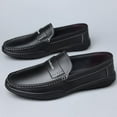 thumbnail image 5 of Men's Casual Loafers Slip On Leather Shoes Male Lightweight Driving Shoes Moccasins Classic Penny Loafer Flats Boat Shoes Outdoor Walking Shoes, 5 of 10