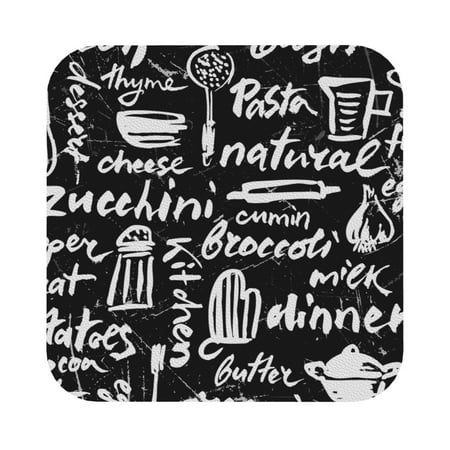 

Matuu Pasta Bacon for Cup Coasters Set of 6 Leather Coasters Desk Coasters for Office Measures 4” x 4” Square