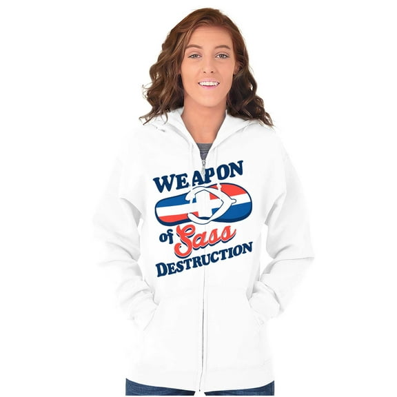 Dominican Girl Sass Destruction Cute Zip Hoodie Sweatshirt Women Brisco Brands S