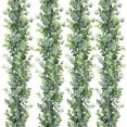 thumbnail image 4 of Nvzi artificial eucalyptus wreath, 2-piece set of artificial eucalyptus leaves and vines, wedding background wall decoration, 6 feet/piece UV protection indoor, outdoor (green spray white), 4 of 4