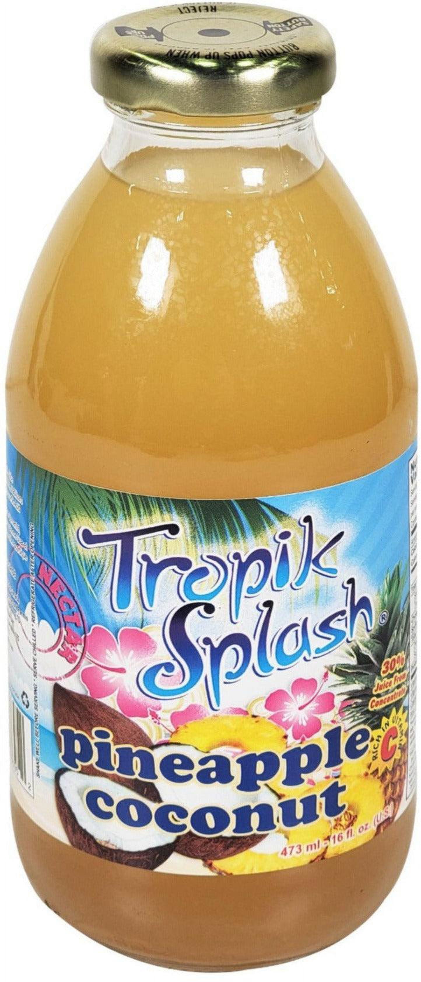 TS PINEAPPLE COCONUT, 
Tropik Splash - Pineapple Coconut, 473mL Bottle, Pack of 12
Tropik Splash juices are made of various fruits with loads of benefits such as vitamin C, polyphenols and carotenoids. Vitamin C, in particular, has been associated with reduced blood pressure, lower risk of heart disease.

I