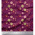 thumbnail image 1 of Soimoi Polyester Crepe Fabric Leaves & Floral Artistic Decor Fabric Printed Yard 52 Inch Wide, 1 of 5