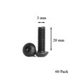 thumbnail image 3 of Hex Socket Thread Allen Button Head Cap Screw Bolt M3x20mm Thread Pitch Drive Easier to Grip Deep Neat Thread Secure Solid Not Slippery Damage Loose 10.9 Grade Black Oxide Carbon Steel 60pcs, 3 of 6