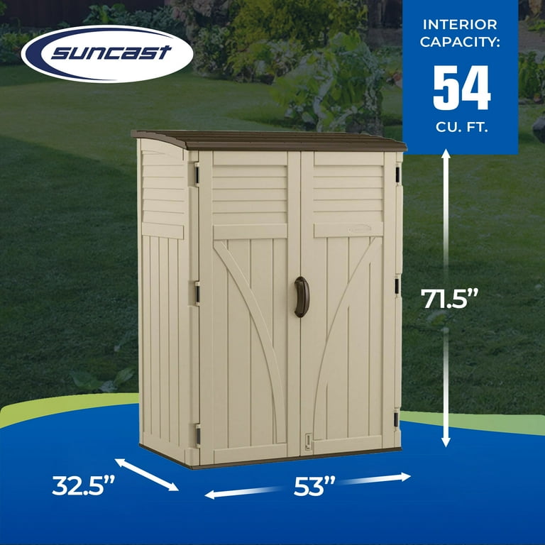 Suncast 54 Cubic Feet Durable Resin Outdoor Garden Vertical