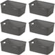 thumbnail image 1 of Conjunto de 6 Cestas de Almacenamiento Plásticas Apilables, Multiusos, para Estanterías, Cocina, Armarios, Baño y Oficina Cesta Tejida (Gris - Juego de 6), 1 of 9