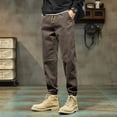 thumbnail image 2 of WEAIXIMIUNG Mens Dress Pants 34X28 Light Grey Men's 9 Point Leggings Loose Fitting Sportswear Pants, 2 of 9