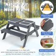 thumbnail image 6 of KOTEK Kids Picnic Table, 4 in 1 Sand and Water Table w/Detachable Tabletop, 3 Removable Play Boxes, Foldable & Height Adjustable Umbrella, Wood Sensory Table and  for Outdoors, Indoors (Grey), 6 of 9