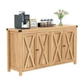 thumbnail image 2 of DEXTRUS Buffet Sideboard Cabinet, Farmhouse Kitchen Storage Cabinet with Doors and Shelves, Brown, 2 of 12